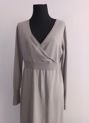 Платье серого цвета шерсть с шёлком на запах the white company london, l5 фото