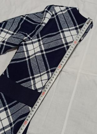 Синее длинное платье в клетку