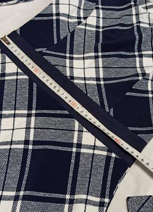 Синее длинное платье в клетку