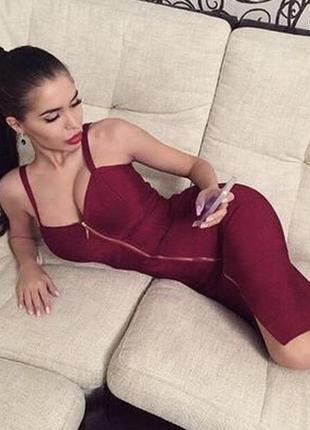 Бандажное утягивающее платье винного цвета размер с,цена:1500🔥