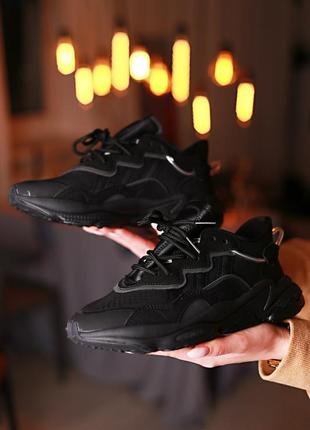 Кроссовки черные кроссовки кожаные женские кроссовки черные весенние adidas ozweego black