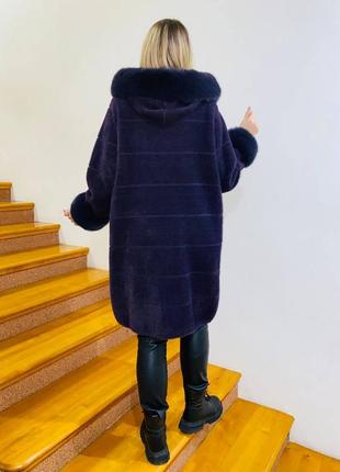 Пальто альпака туреччина 🇹🇷 люкс якість хутро на капюшоні та рукавах8 фото