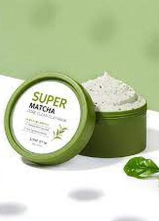 Очищающая глиняная маска с чаем матча some by mi super matcha pore clean clay mask2 фото