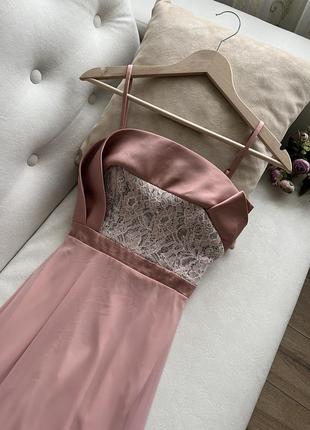 Вечернее розовое платье3 фото