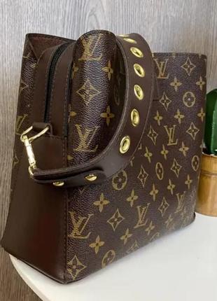 Качественная женская сумка в стиле луи витон на плечо, сумочка с широким ремешком4 фото