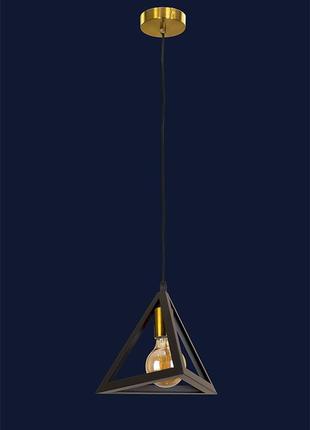 Подвесной треугольный светильник в стиле лофт 756pr220f-1 brz+bk