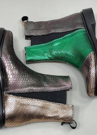 Эксклюзивные ботинки из натуральной итальянской кожи и замша женские челси5 фото