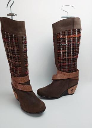 Шкіряні кожані чоботи чобітки на танкетці stork steps  41р. країна бренду-португалія.