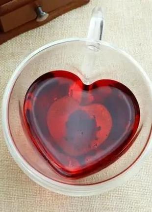 Чашка  1 шт двойными стенками ( с двойным дном )   olens " сердце" 150 мл.