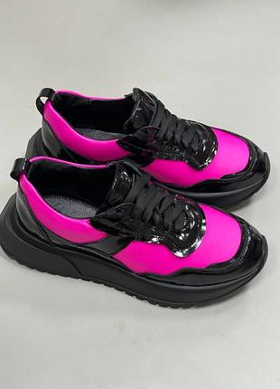 Эксклюзивные кроссовки из натуральной итальянской кожи и замша женские