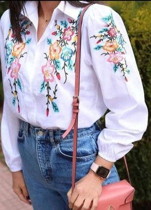 Рубашка, сорочка, біла рубашка, вишиванка, рубашка з квітами