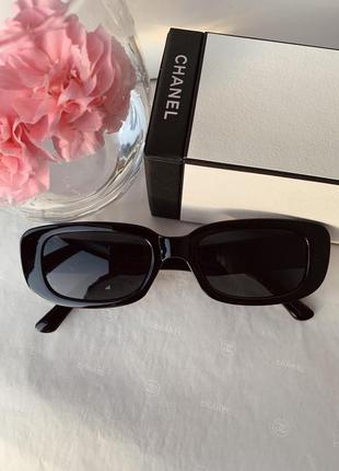 Тренд окуляри чорні сонцезахисні вузькі унісекс очки солнцезащитные черные узкие1 фото