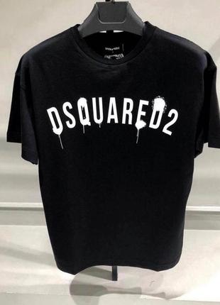 Мужская футболка dsquared2 черная / оверсайз футболки для мужчин
