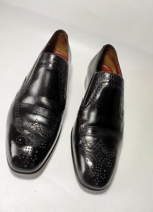 Туфли мужские черные лаковые натуральная кожа ручная работа от бренда barker novus 7 1/22 фото