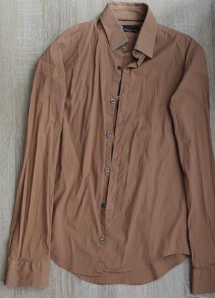 Бавовняна коричнева сорочка1 фото
