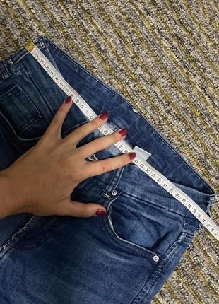 Сині завужені стрейчеві  джинси висока посадка оригінал h&m s m7 фото