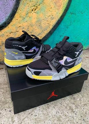 Nike air trainer 1 utility black grey yellow, кроссовки найс мужские, кроссовки мужские, мужские найк демисезонные