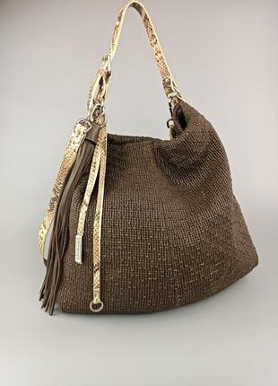 Італійська плетена шкіряна сумка gianni chiarini преміум бренд