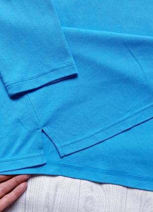 Поло, футболка с длинным рукавом, рубашка, мужская, голубая, на молнии сверху, фирменная, базовая, однотонная, теплая, германия6 фото