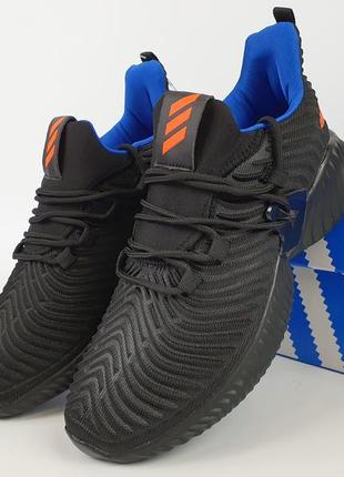 Літні кросівки чоловічі чорні з жовтогарячим adidas alphabounce. взуття чоловіче адидас альфа-боунс