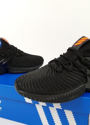 Літні кросівки чоловічі чорні з жовтогарячим adidas alphabounce. взуття чоловіче адидас альфа-боунс2 фото