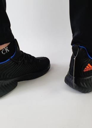 Летние кроссовки мужские черные с оранжевым adidas alphabounce. обувь мужская адидас альфа боунс5 фото