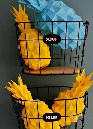 Наборы для создания 3д фигур оригами паперкрафт бумажная модель papercraft головоломка ананас