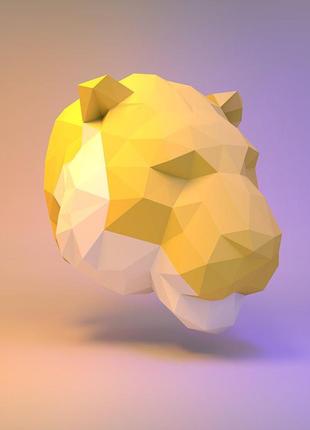 Наборы для создания 3д фигур оригами паперкрафт бумажная модель papercraft голова тигра
