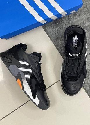 Мужские черно-белые кожаные кроссовки adidas streetball 🆕 адидас стритбол6 фото