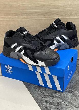 Мужские черно-белые кожаные кроссовки adidas streetball 🆕 адидас стритбол8 фото