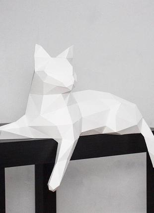 Наборы для создания 3д фигур оригами паперкрафт бумажная модель papercraft кот2 фото