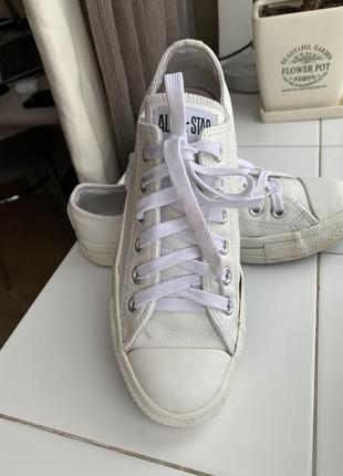 Білі шкіряні converse. оригінал. кеди, кросівки1 фото