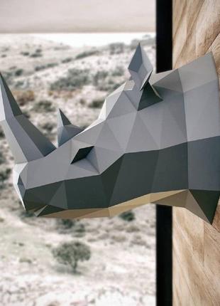 Наборы для создания 3д фигур оригами паперкрафт бумажная модель papercraft носорог2 фото
