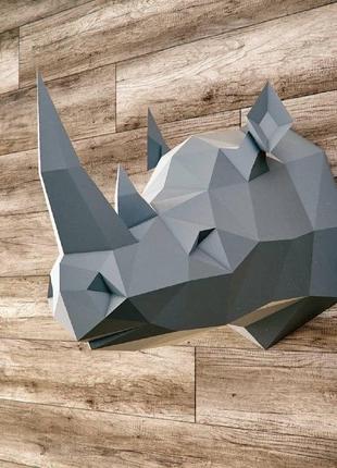 Наборы для создания 3д фигур оригами паперкрафт бумажная модель papercraft носорог3 фото