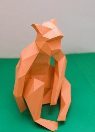 Наборы для создания 3д фигур оригами паперкрафт бумажная модель papercraft макака1 фото