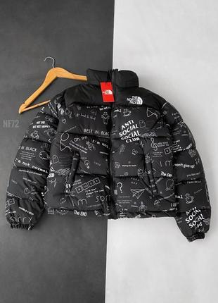 Зимова куртка пуховик the north face з принтами / стильні чоловічі пуховики зе норт фейс