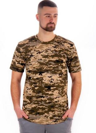 Чоловіча футболка піксель зсу мілітарі камуфляж, футболка мужская пиксель милитари камуфляж