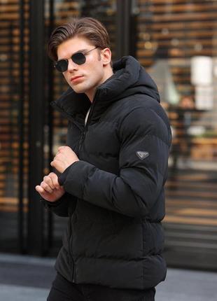 Зимова чоловіча куртка чорна / брендова куртка пуховик чоловіча на осінь - зиму