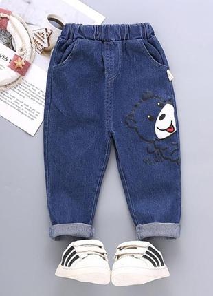 💦круті оригінальні джинси з ведмедиком1 фото