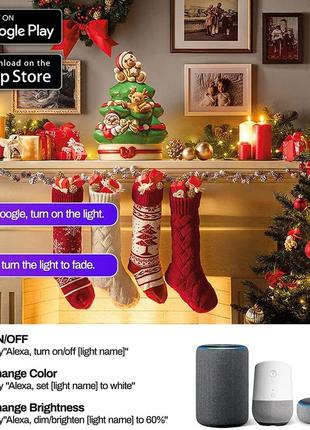 Ibaye smart fairy lights, 10m гирлянды, 100 светодиодов rgbic с синхронизацией музыки, изменение цвета, дистан3 фото