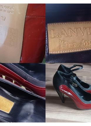 Туфли кожа лаковые шелк lanvin 2007 год винтаж шорты босоножки туфельки