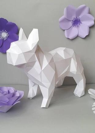 Наборы для создания 3д фигур оригами паперкрафт бумажная модель papercraft бульдог1 фото