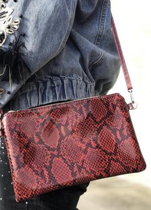 Женская кожаная сумка италия borse in pelle красная сумка кожа