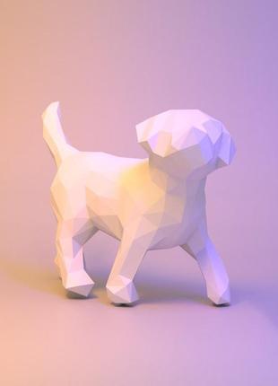 Наборы для создания 3д фигур оригами паперкрафт бумажная модель papercraft щенок