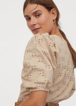 Блуза блузка прошва ✨h&m✨ с объемными рукавами
