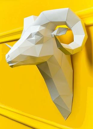 Наборы для создания 3д фигур оригами паперкрафт бумажная модель papercraft голова барашка