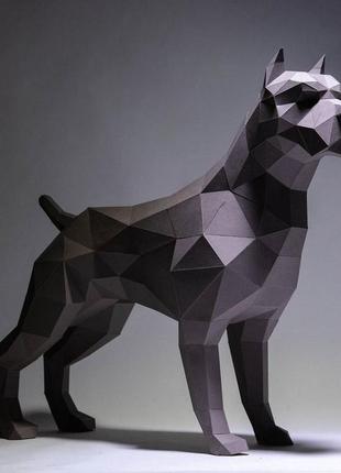 Наборы для создания 3д фигур оригами паперкрафт бумажная модель papercraft питбуль