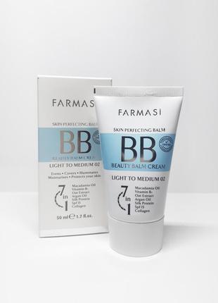 Тонуючий бб-крем вв-крем 02 light to medium світлий bb-cream фармасі farmasi 11040582 фото