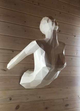 Наборы для создания 3д фигур оригами паперкрафт бумажная модель papercraft девушка на стене