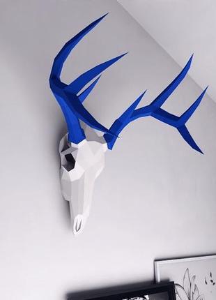 Наборы для создания 3д фигур оригами паперкрафт бумажная модель papercraft череп на стену